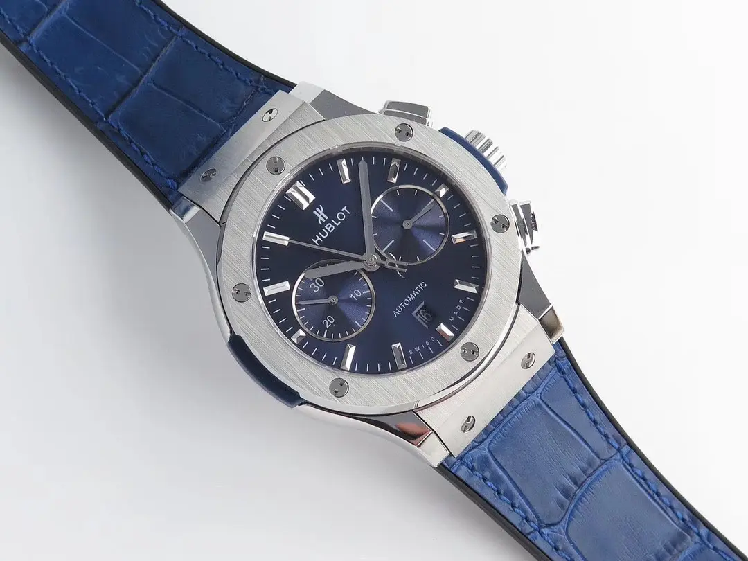 APS Factory HB Hengbao Hublot Classic Fusion 45mm Blue Leather Strap Automatic Super Clone Watch - 图片 9