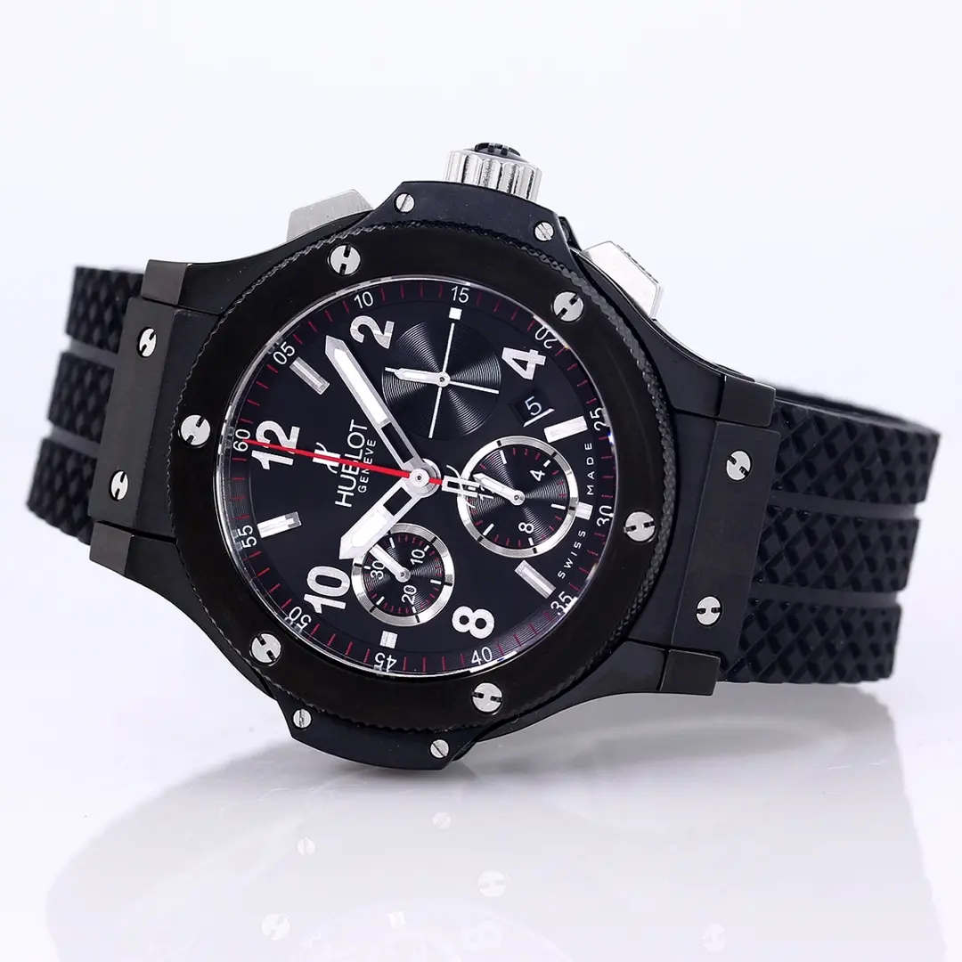 APS Factory HUBLOT Big Bang 44mm Black Ceramic Chronograph Watch with Rubber Strap – Super Clone Edition - 图片 3