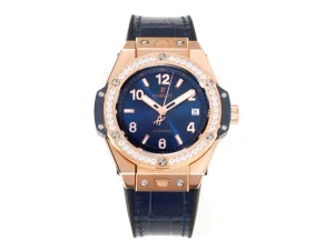APS Factory HUBLOT Big Bang One-Click 39mm Rose Gold Blue Dial Diamond Set Automatic Super Clone Watch