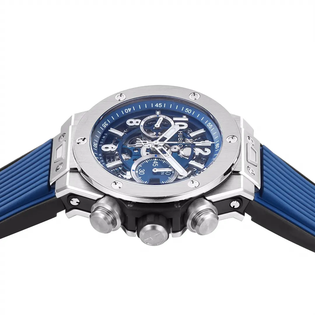 APS Factory Hublot Big Bang Watch – Blue Dial, Chronograph, Titanium Case, Rubber Strap, Super Clone Quality - 图片 6