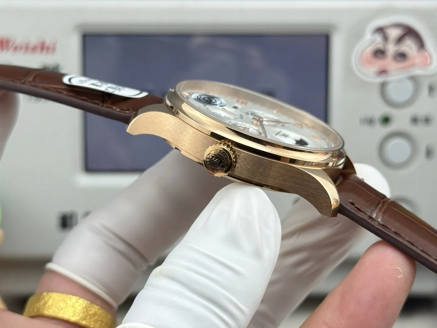 APS Factory IWC Portugieser Perpetual Calendar Rose Gold Case White Dial Brown Leather Strap Men’s Luxury Watch - 图片 7