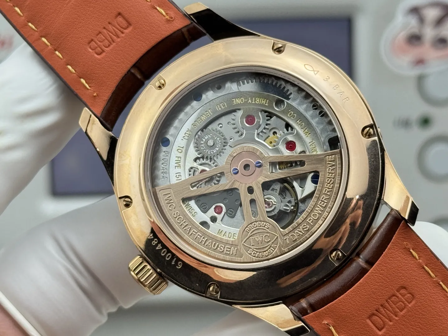 APS Factory IWC Portugieser Perpetual Calendar Rose Gold Case White Dial Brown Leather Strap Men’s Luxury Watch - 图片 8