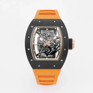 APS Factory Richard Mille Black Ceramic Orange Strap Super Clone Watch – Premium Replica Richard Mille