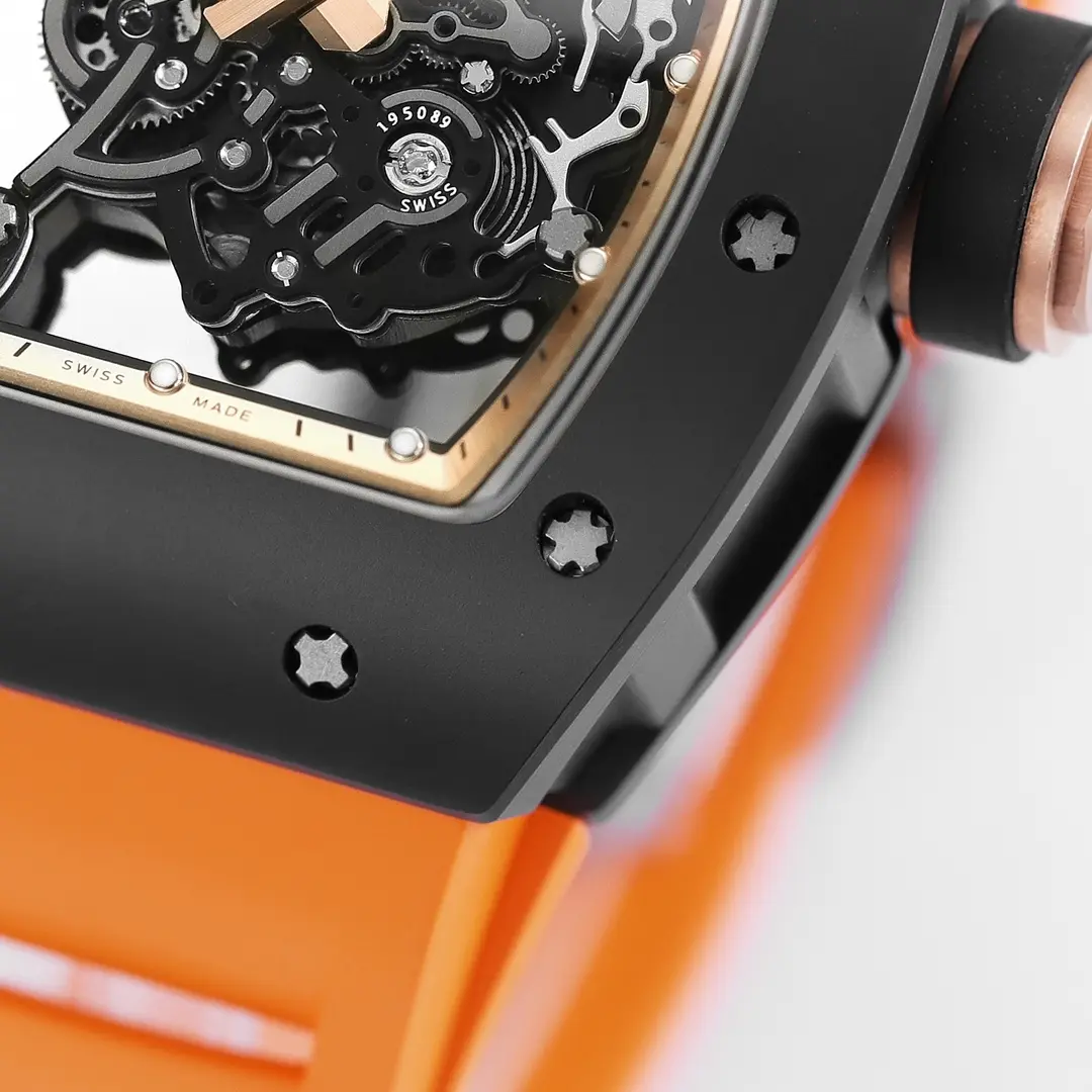 APS Factory Richard Mille Black Ceramic Orange Strap Super Clone Watch – Premium Replica Richard Mille - 图片 4