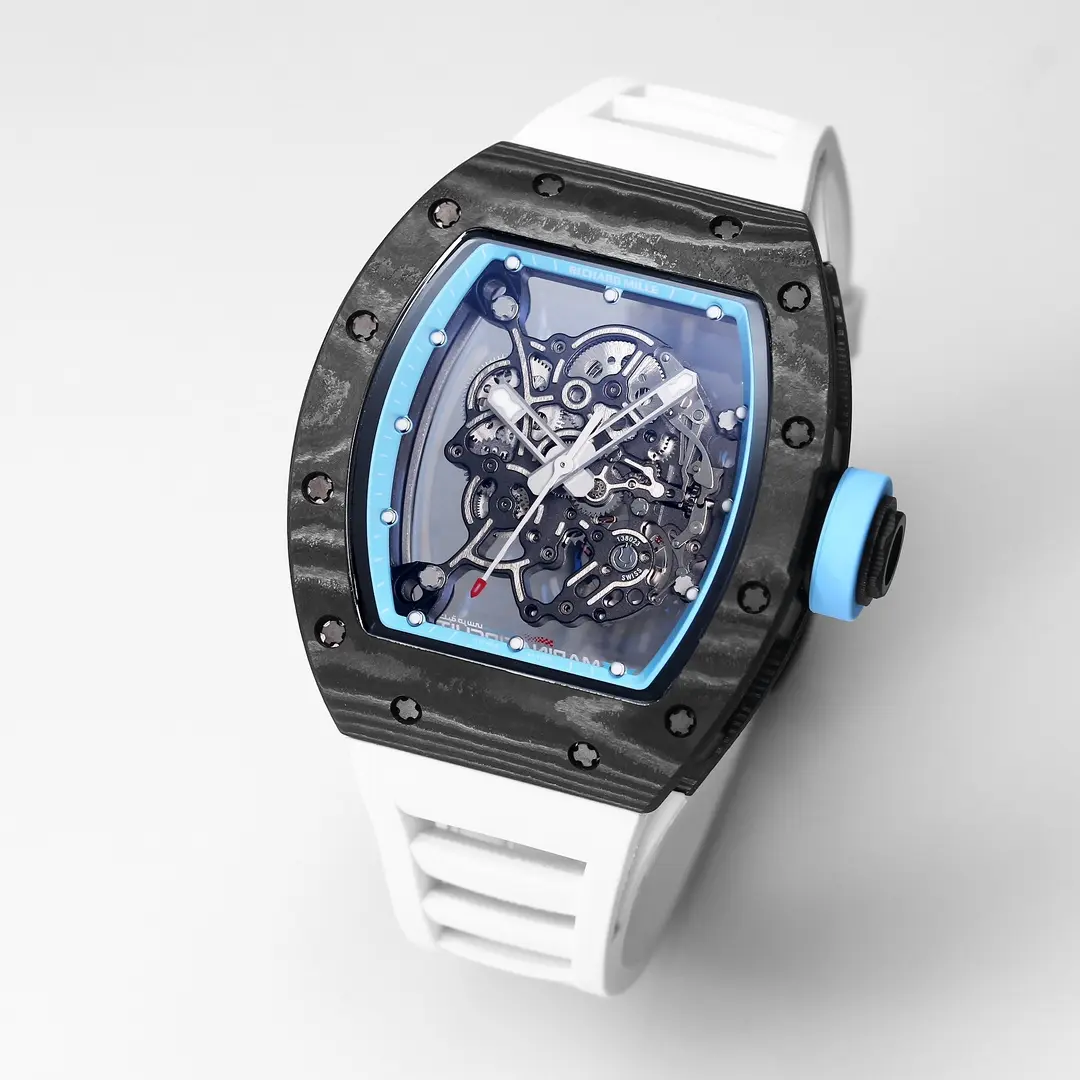 APS Factory Richard Mille RM055 Carbon Fiber Blue Super Clone Luxury Watch - 图片 3
