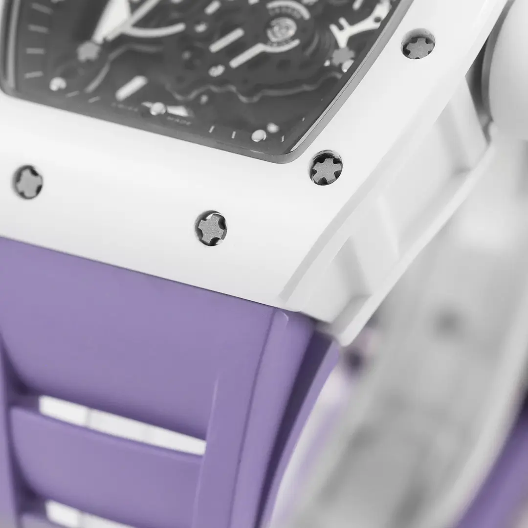APS Factory Richard Mille White Ceramic Purple Strap – Super Clone Watch Replica - 图片 5