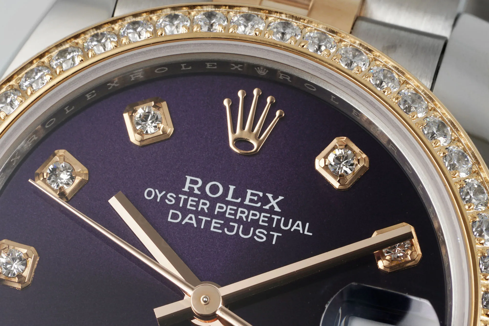 AR Factory Rolex Datejust 31mm Aubergine Dial Diamond Bezel Two-Tone Jubilee Bracelet Ladies Watch - 图片 4
