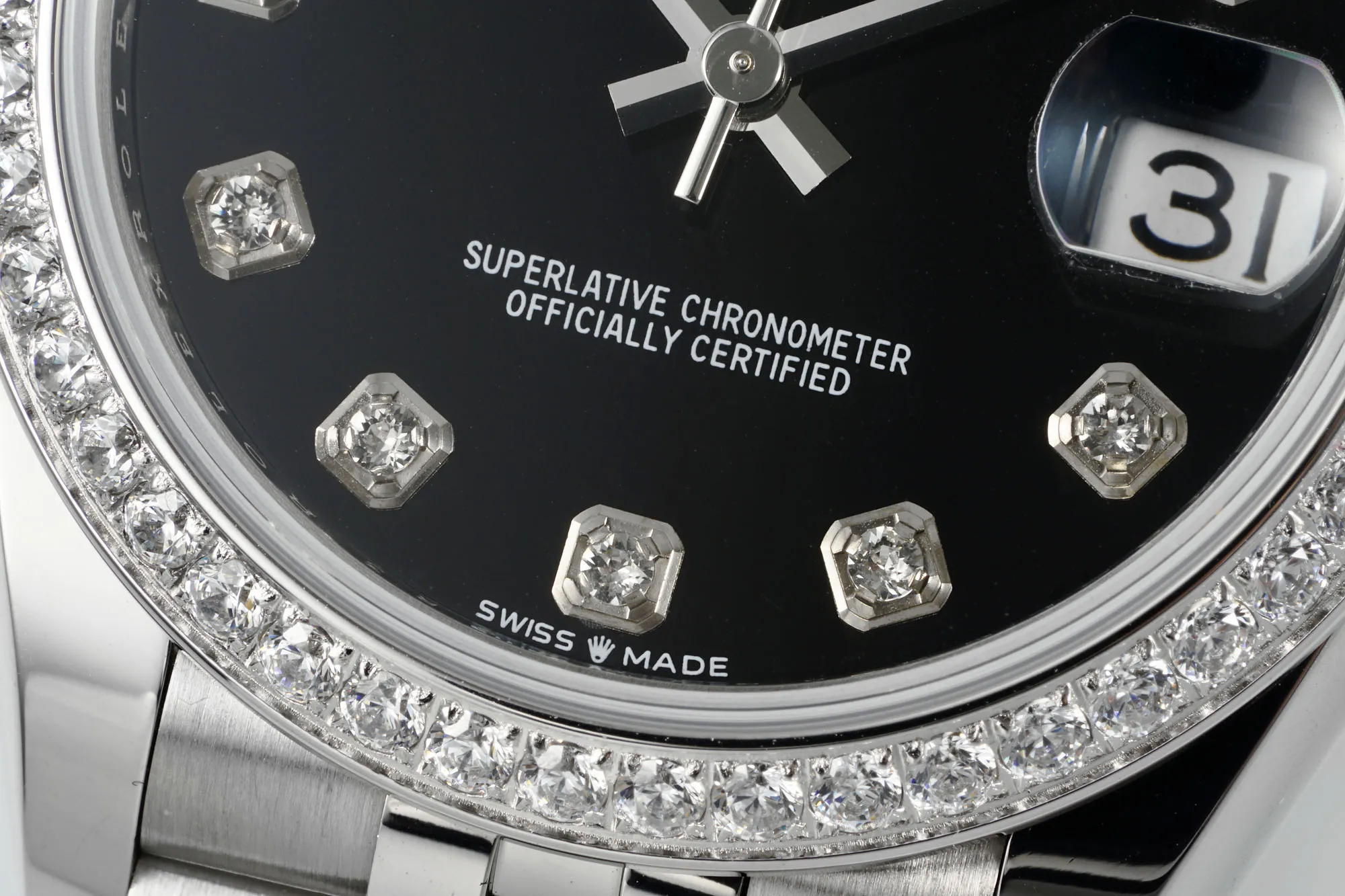 AR Factory Rolex Datejust 31mm Black Diamond Dial with Diamond Bezel Stainless Steel Jubilee Bracelet Women’s Luxury Watch - 图片 5