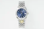 AR Factory Rolex Datejust 31mm Blue Dial Diamond Bezel Stainless Steel Jubilee Bracelet Women’s Luxury Watch
