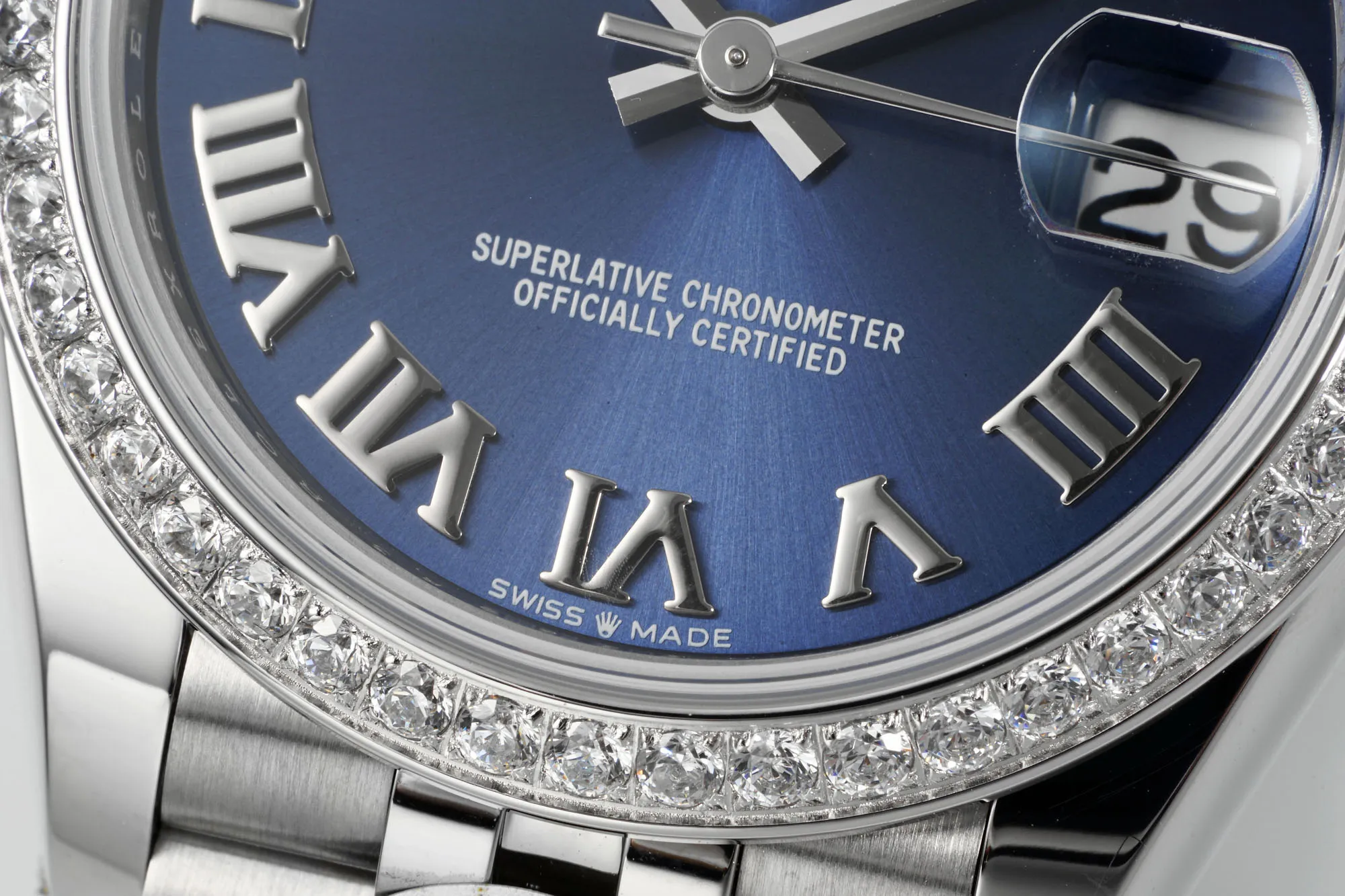 AR Factory Rolex Datejust 31mm Blue Roman Dial Diamond Bezel Stainless Steel Jubilee Bracelet Women’s Luxury Watch - 图片 4