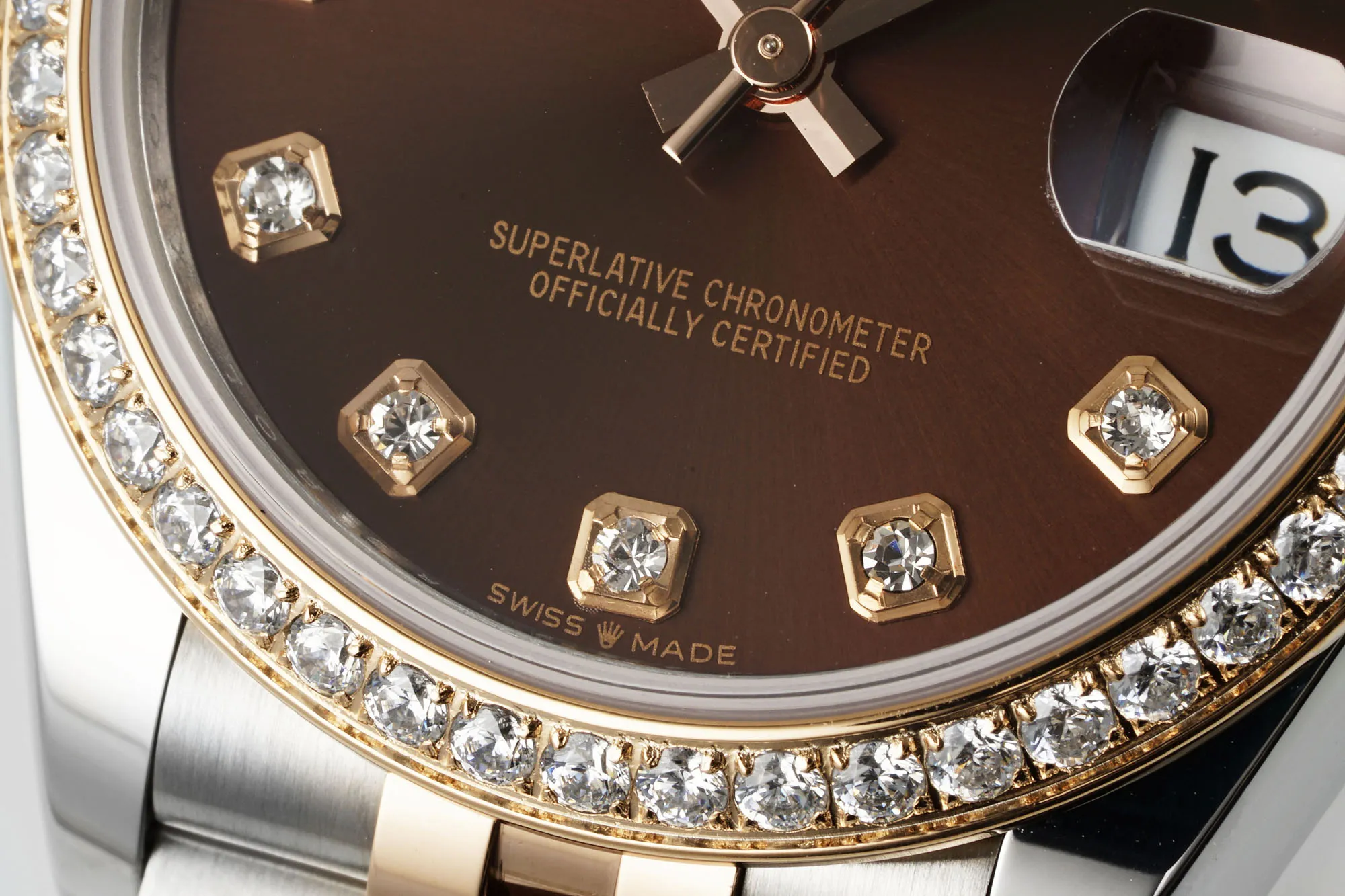 AR Factory Rolex Datejust 31mm Chocolate Brown Dial Diamond Bezel Everose Gold and Steel Jubilee Bracelet Women’s Watch - 图片 4