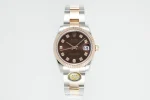 AR Factory Rolex Datejust 31mm Chocolate Dial Diamond Markers Two-Tone Stainless Steel and Yellow Gold Oyster Bracelet Ladies Watch