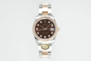 AR Factory Rolex Datejust 31mm Chocolate Dial Diamond Markers Two-Tone Stainless Steel and Yellow Gold Oyster Bracelet Ladies Watch