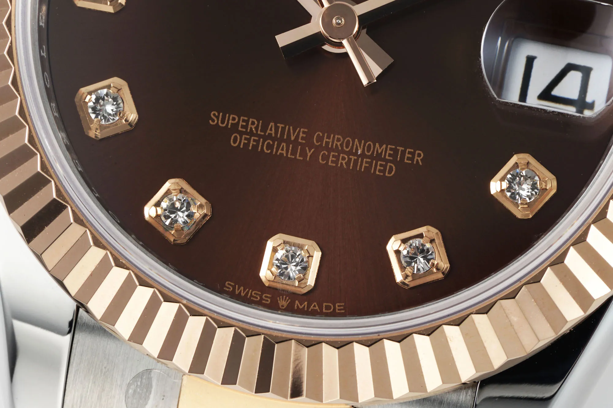 AR Factory Rolex Datejust 31mm Chocolate Dial Diamond Markers Two-Tone Stainless Steel and Yellow Gold Oyster Bracelet Ladies Watch - 图片 4