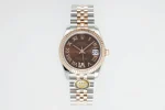 AR Factory Rolex Datejust 31mm Chocolate Dial Roman Numerals Two-Tone Rose Gold and Steel Jubilee Bracelet Women’s Watch
