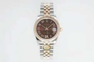 AR Factory Rolex Datejust 31mm Chocolate Dial Roman Numerals Two-Tone Rose Gold and Steel Jubilee Bracelet Women’s Watch