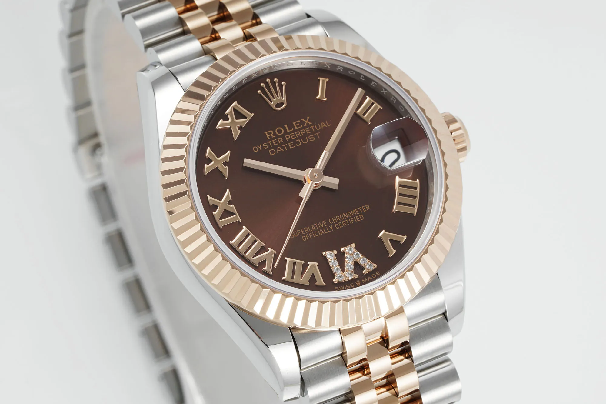 AR Factory Rolex Datejust 31mm Chocolate Dial Roman Numerals Two-Tone Rose Gold and Steel Jubilee Bracelet Women’s Watch - 图片 2