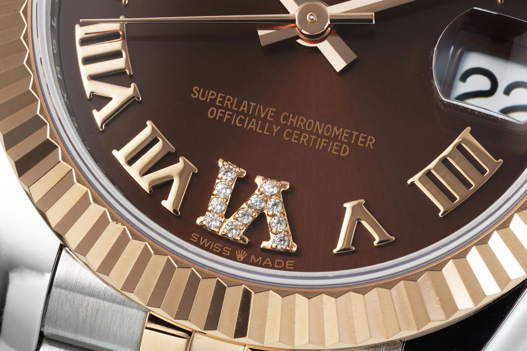 AR Factory Rolex Datejust 31mm Chocolate Dial Roman Numerals Two-Tone Rose Gold and Steel Jubilee Bracelet Women’s Watch - 图片 4