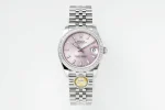 AR Factory Rolex Datejust 31mm Pink Dial Diamond Bezel Stainless Steel Jubilee Bracelet Women’s Luxury Watch