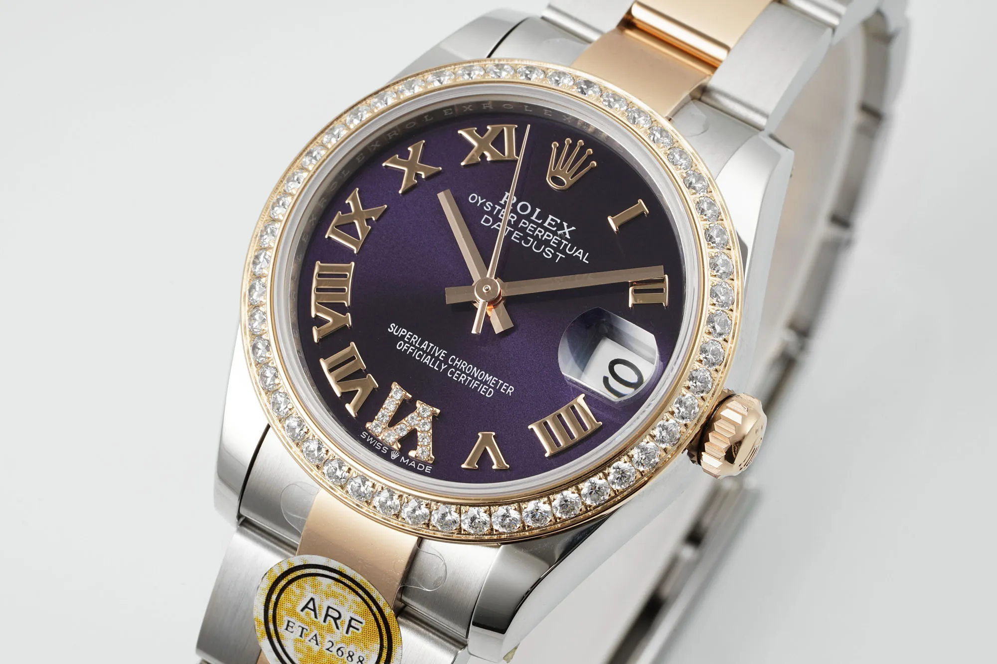 AR Factory Rolex Datejust 31mm Purple Dial Diamond Bezel Two-Tone Oyster Bracelet Ladies Watch - 图片 2