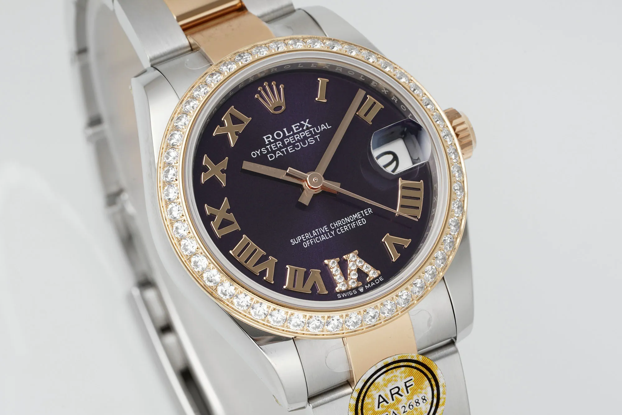 AR Factory Rolex Datejust 31mm Purple Dial Diamond Bezel Two-Tone Oyster Bracelet Ladies Watch - 图片 3
