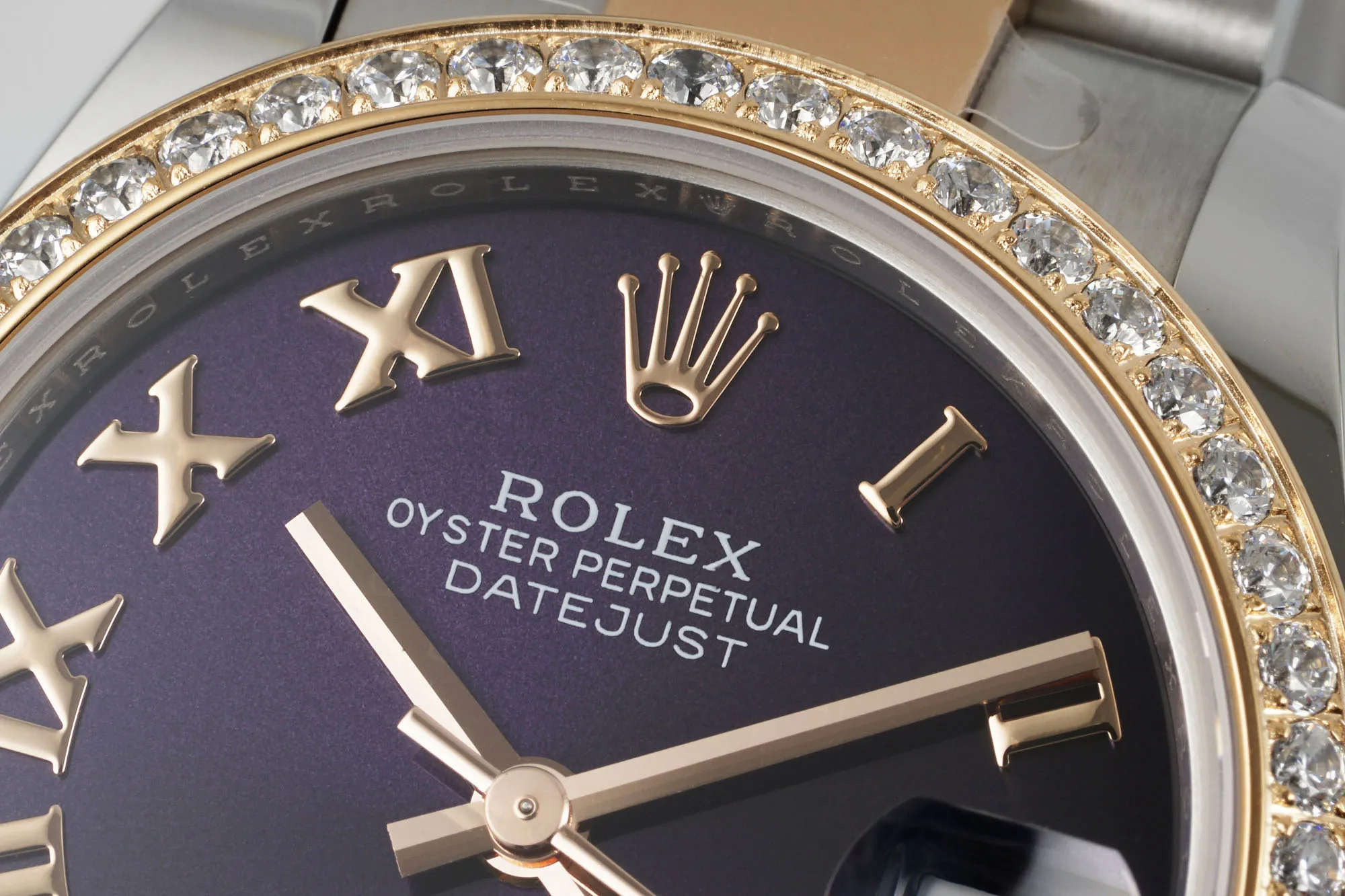 AR Factory Rolex Datejust 31mm Purple Dial Diamond Bezel Two-Tone Oyster Bracelet Ladies Watch - 图片 4