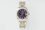 AR Factory Rolex Datejust 31mm Purple Dial Diamond Bezel Two-Tone Stainless Steel and Rose Gold Automatic Women’s Watch
