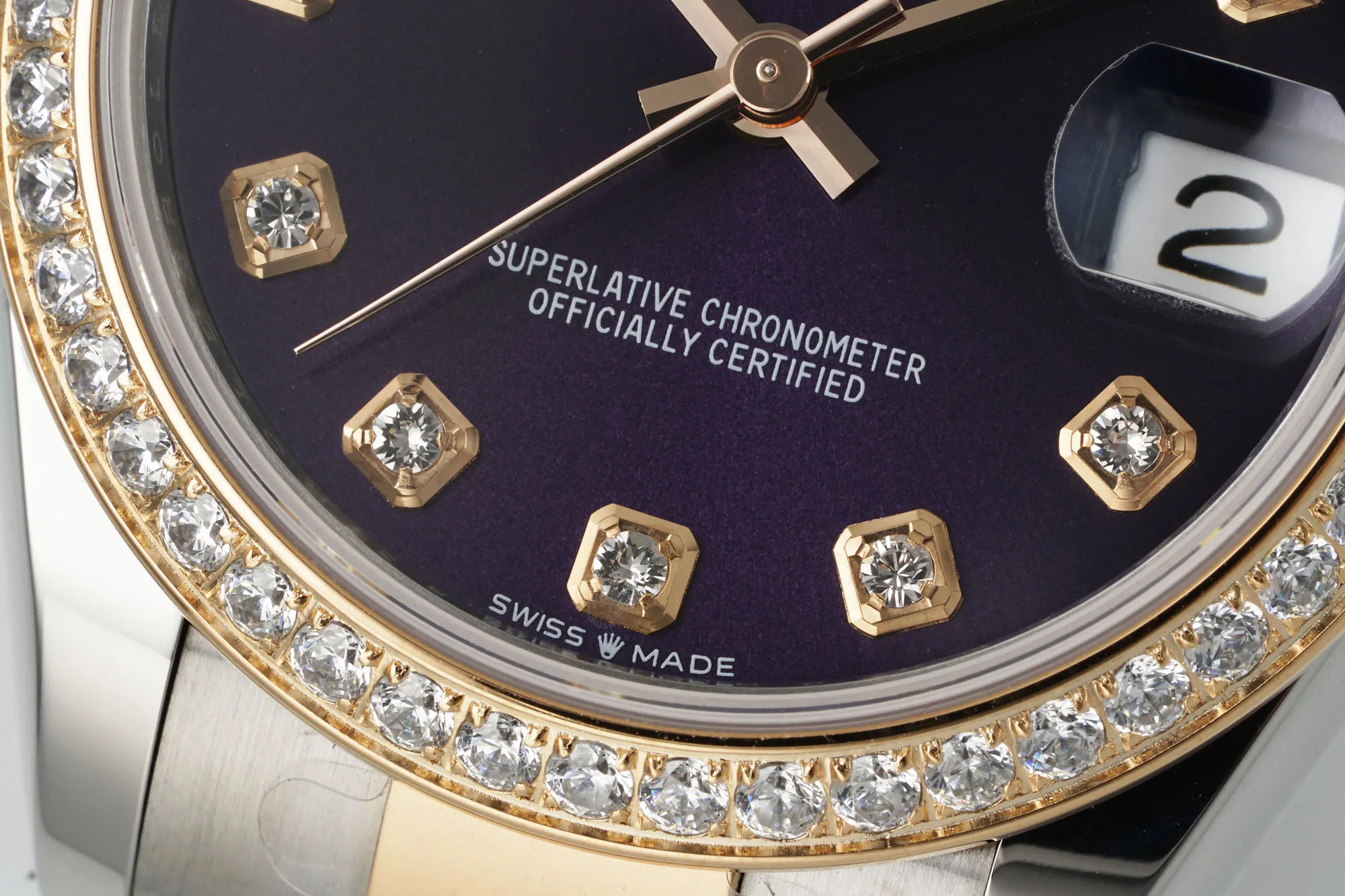 AR Factory Rolex Datejust 31mm Purple Dial Diamond Bezel Two-Tone Stainless Steel and Rose Gold Automatic Women’s Watch - 图片 3