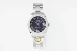 AR Factory Rolex Datejust 31mm Purple Roman Dial Diamond-Set Bezel Stainless Steel Oyster Bracelet Ladies Watch
