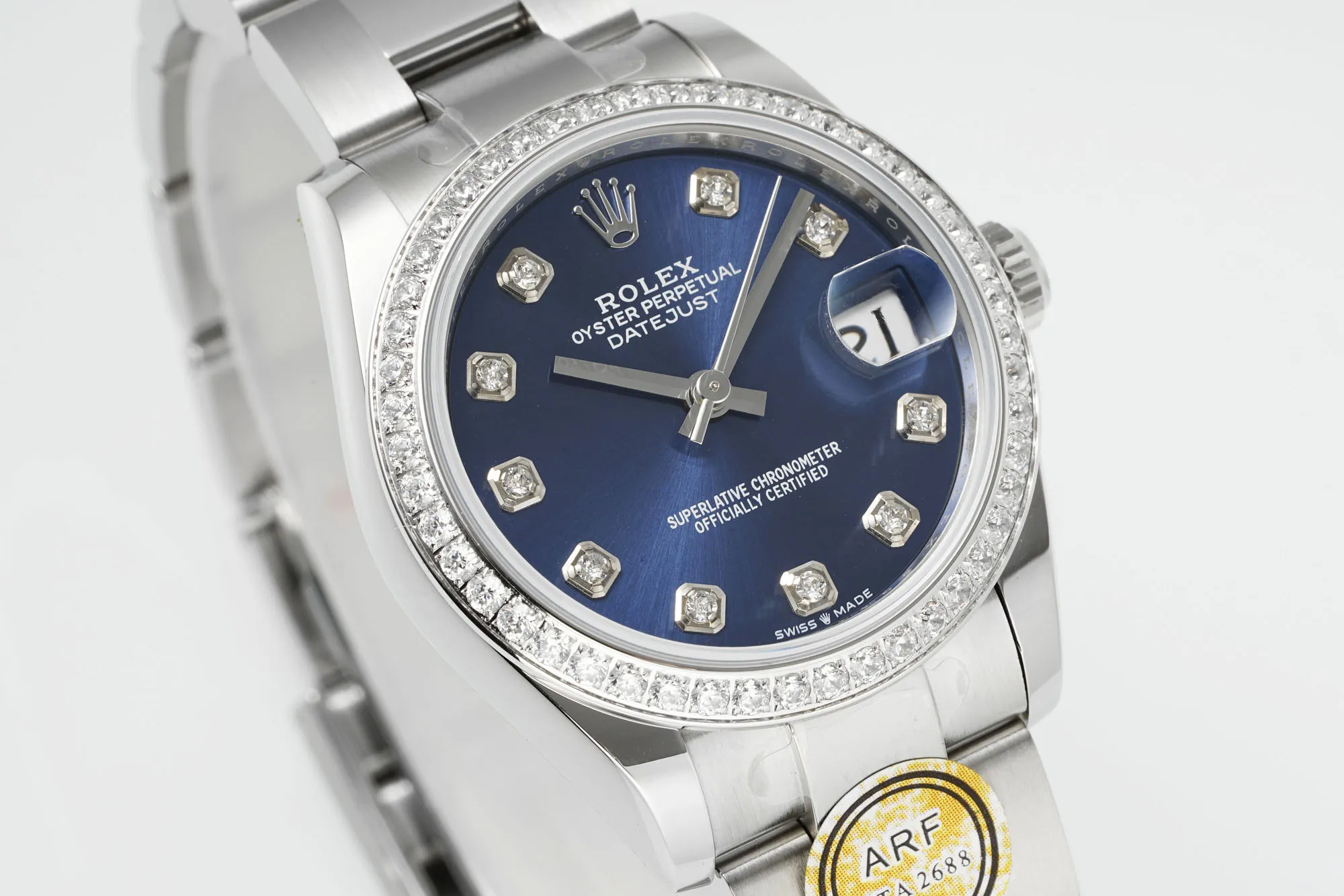AR Factory Rolex Datejust 31mm Stainless Steel Blue Dial Diamond Bezel Oyster Perpetual Automatic Watch - 图片 2