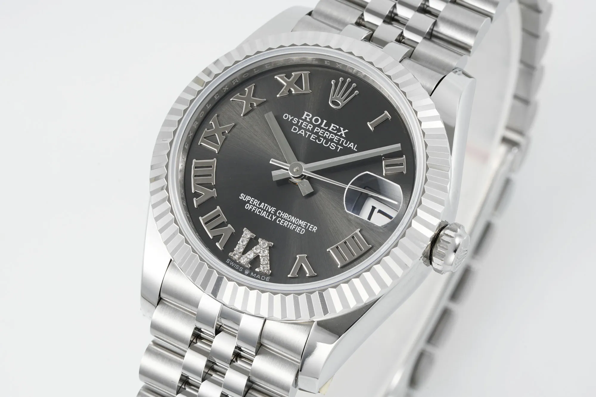 AR Factory Rolex Datejust 31mm Stainless Steel Grey Roman Numeral Dial Jubilee Bracelet Luxury Watch - 图片 2