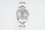 AR Factory Rolex Datejust 31mm Stainless Steel Oyster Bracelet White Dial Diamond Hour Markers Fluted Bezel Automatic Women’s Watch