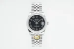 AR Factory Rolex Datejust 31mm Stainless Steel Watch with Black Roman Numeral Dial and Jubilee Bracelet