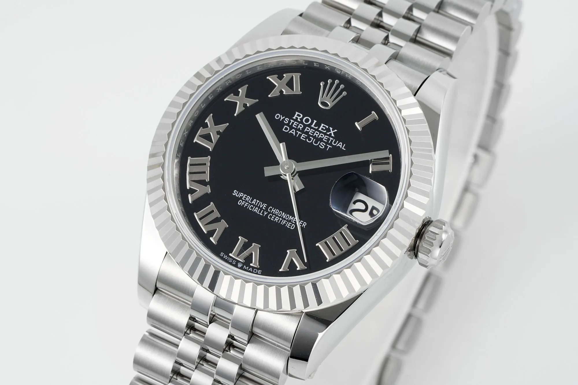 AR Factory Rolex Datejust 31mm Stainless Steel Watch with Black Roman Numeral Dial and Jubilee Bracelet - 图片 2