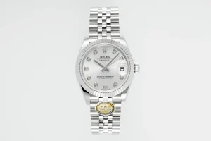 AR Factory Rolex Datejust 31mm Stainless Steel White Dial Diamond Bezel and Markers Jubilee Bracelet Ladies Watch