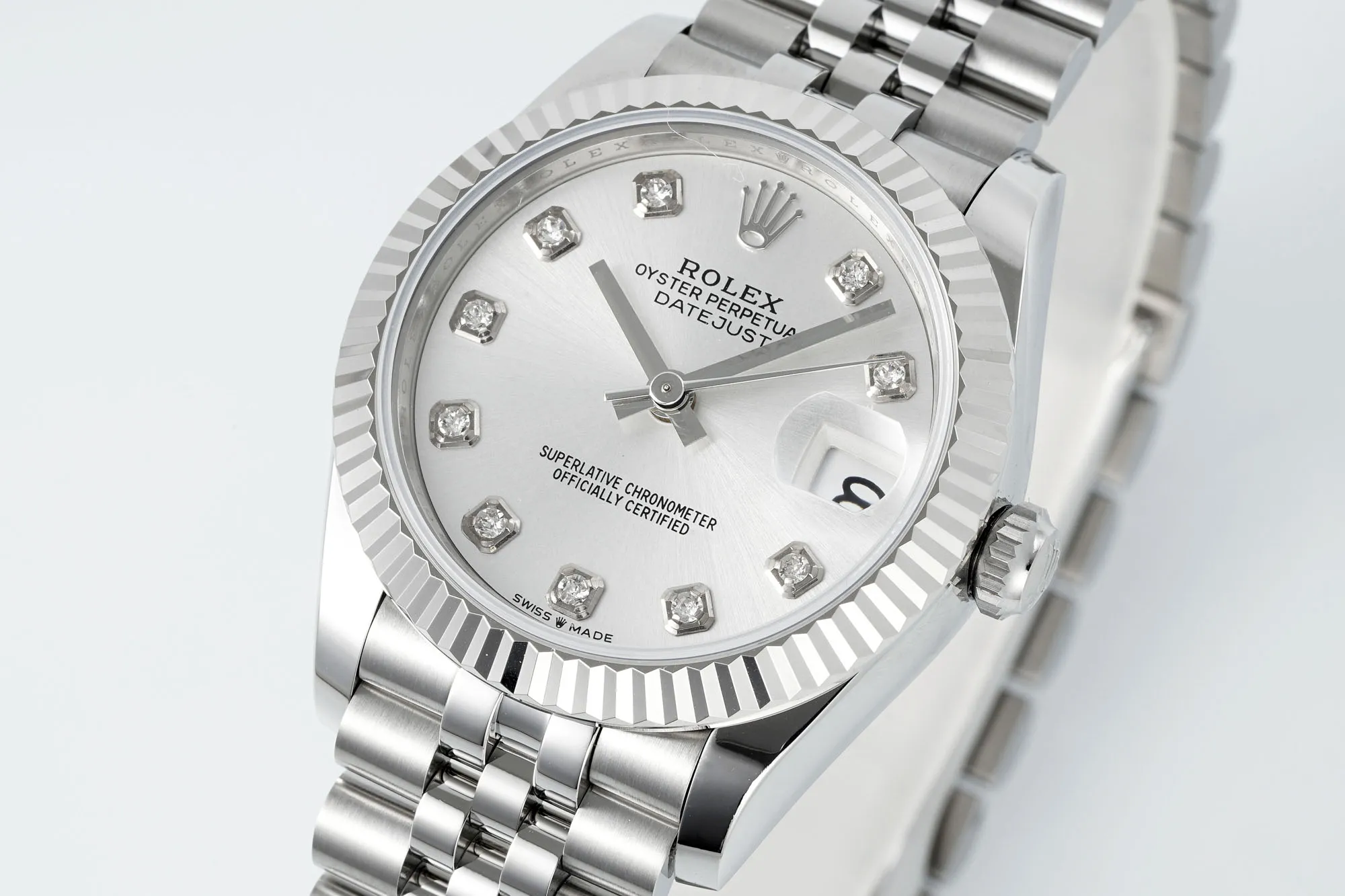 AR Factory Rolex Datejust 31mm Stainless Steel White Dial Diamond Bezel and Markers Jubilee Bracelet Ladies Watch - 图片 2