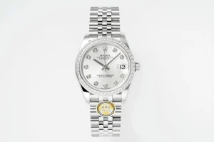 AR Factory Rolex Datejust 31mm Stainless Steel White Dial Diamond Bezel Jubilee Bracelet Women’s Watch