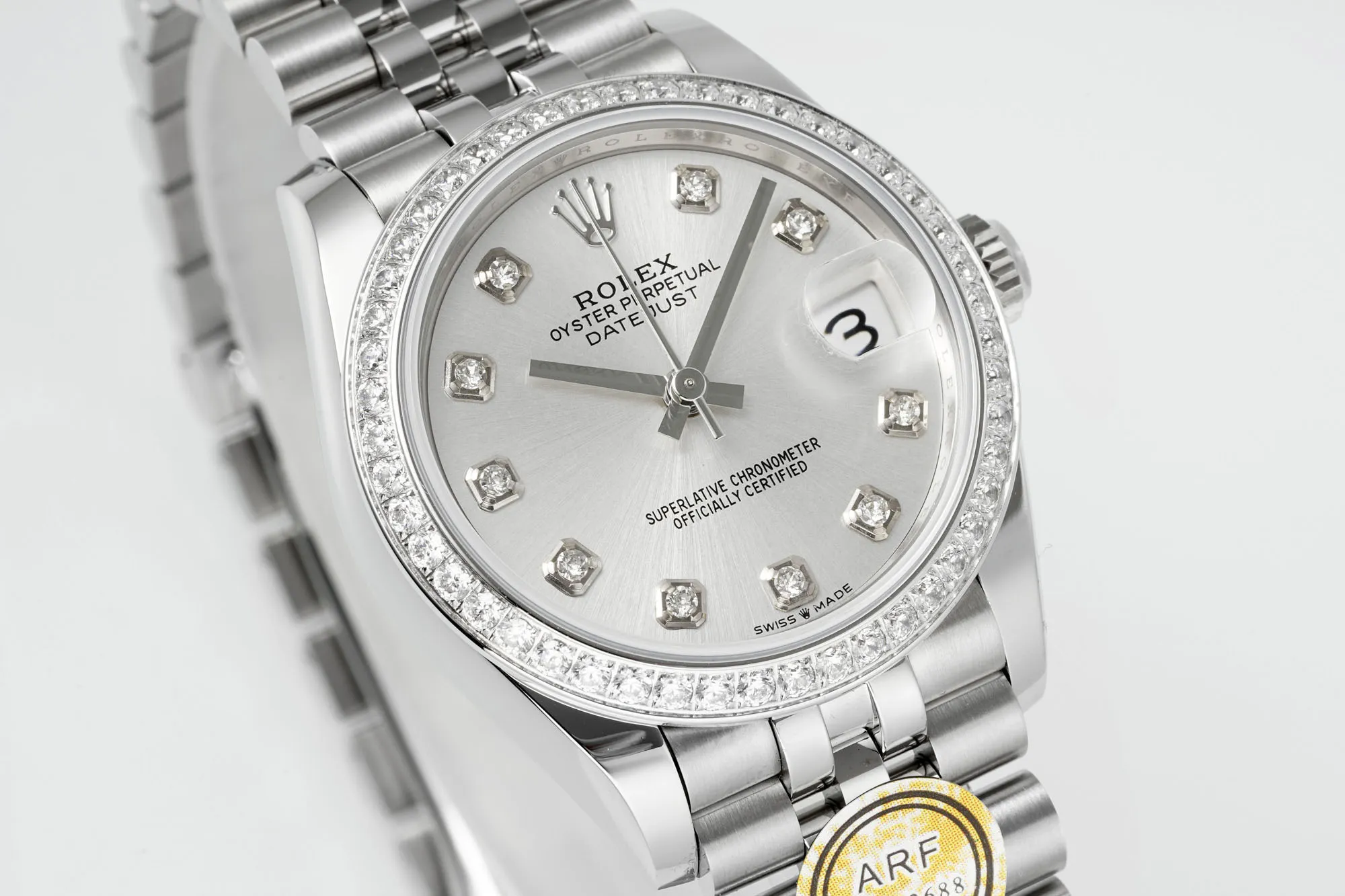 AR Factory Rolex Datejust 31mm Stainless Steel White Dial Diamond Bezel Jubilee Bracelet Women’s Watch - 图片 3