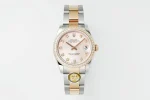 AR Factory Rolex Datejust 31mm Two-Tone Rose Gold and Steel Ladies Watch with Pink Diamond-Set Dial and Bezel