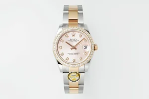 AR Factory Rolex Datejust 31mm Two-Tone Rose Gold and Steel Ladies Watch with Pink Diamond-Set Dial and Bezel