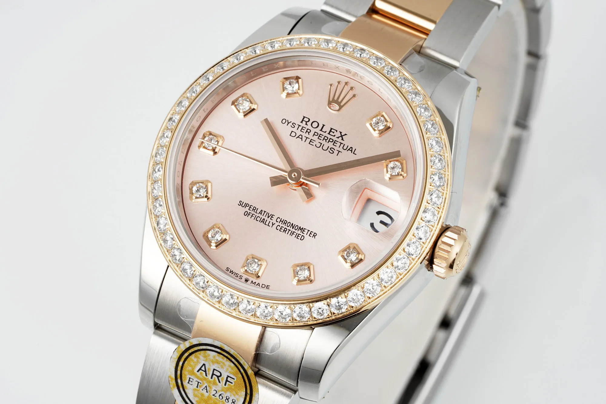 AR Factory Rolex Datejust 31mm Two-Tone Rose Gold and Steel Ladies Watch with Pink Diamond-Set Dial and Bezel - 图片 2
