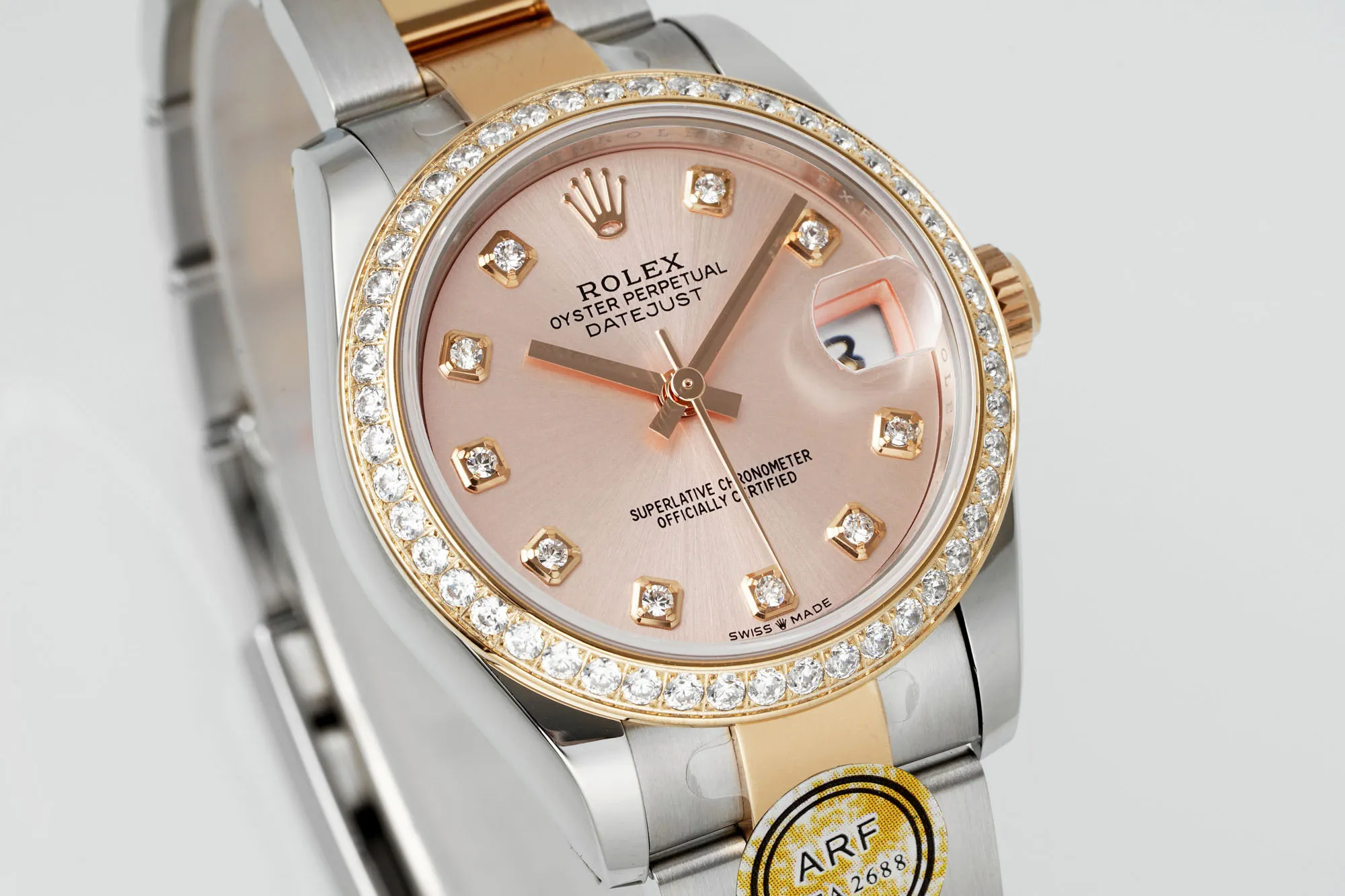 AR Factory Rolex Datejust 31mm Two-Tone Rose Gold and Steel Ladies Watch with Pink Diamond-Set Dial and Bezel - 图片 3