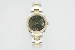 AR Factory Rolex Datejust 31mm Two-Tone Stainless Steel and Yellow Gold Green Dial Roman Numerals Women’s Watch