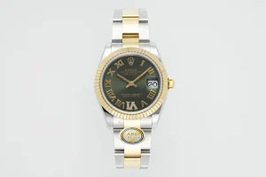 AR Factory Rolex Datejust 31mm Two-Tone Stainless Steel and Yellow Gold Green Dial Roman Numerals Women’s Watch