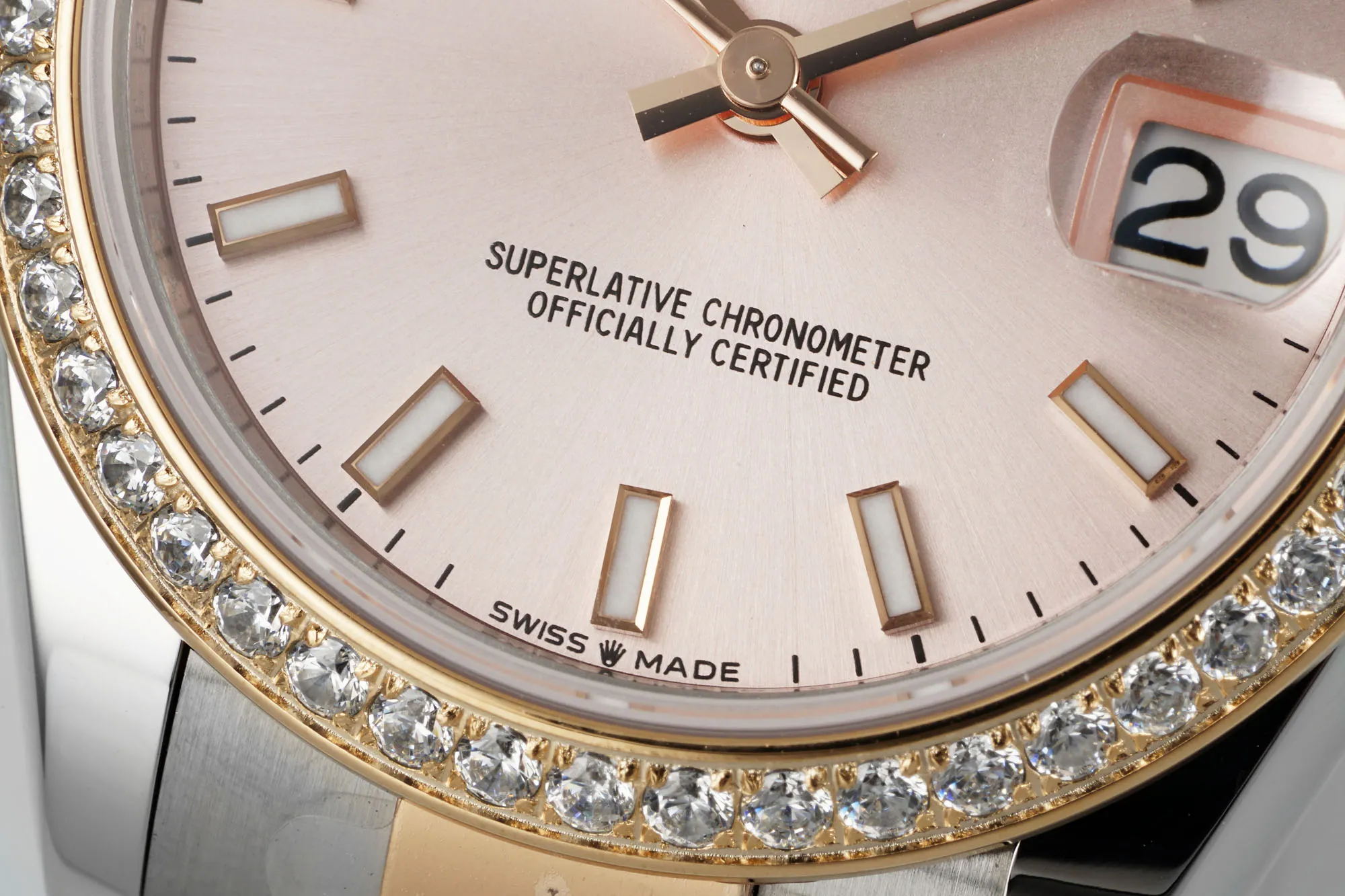 AR Factory Rolex Datejust 31mm Two-Tone Stainless Steel and Yellow Gold Pink Dial Diamond Bezel Women’s Watch - 图片 4