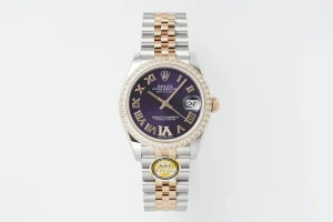 AR Factory Rolex Datejust 31mm Two-Tone Steel and Yellow Gold Aubergine Diamond Dial Jubilee Bracelet Watch