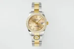 AR Factory Rolex Datejust 31mm Two-Tone Yellow Gold & Stainless Steel Champagne Diamond Dial Ladies Watch
