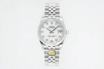 AR Factory Rolex Datejust 31mm White Dial Diamond Bezel Jubilee Bracelet Stainless Steel Ladies Watch