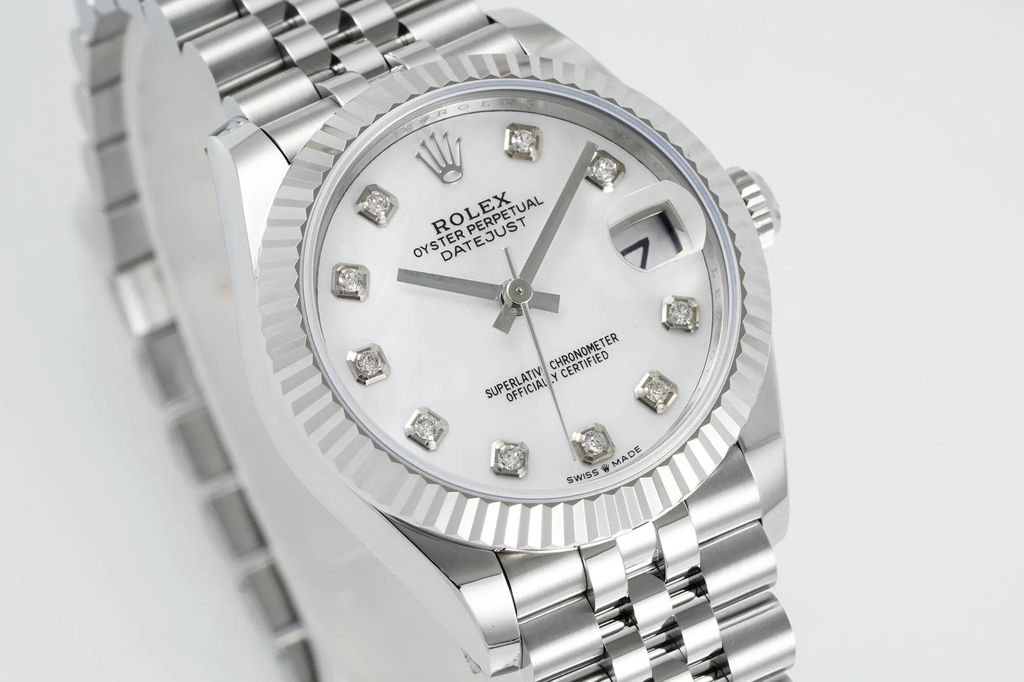 AR Factory Rolex Datejust 31mm White Dial Diamond Bezel Jubilee Bracelet Stainless Steel Ladies Watch - 图片 3