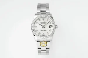 AR Factory Rolex Datejust 31mm White Dial Diamond Bezel Stainless Steel Oyster Bracelet Women’s Watch
